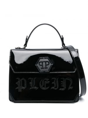 Kožená nákupná taška Philipp Plein čierna