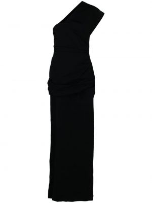Asimetriškas šilkinis vakarinė suknelė Christopher Esber juoda