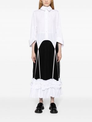 Koszula bawełniana z falbankami Noir Kei Ninomiya biała