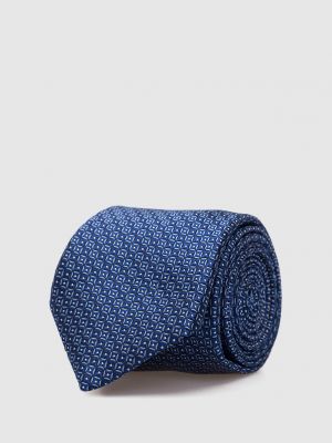 Шовковий краватка з візерунком Canali, синій