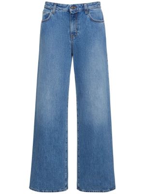 Voľné bavlnené džínsy The Row modrá