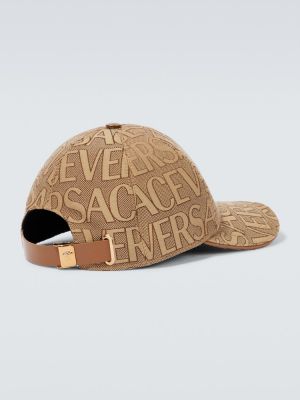 Medvilninis kepurė su snapeliu Versace smėlinė