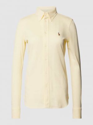 Bluzka na guziki puchowa Polo Ralph Lauren żółta