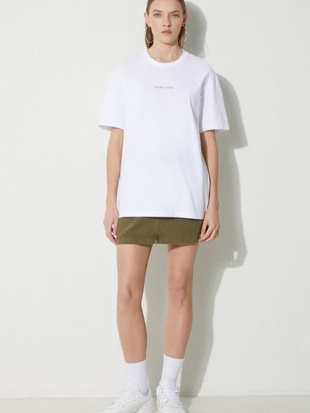 Bavlněné slim fit tričko s potiskem Filling Pieces bílé