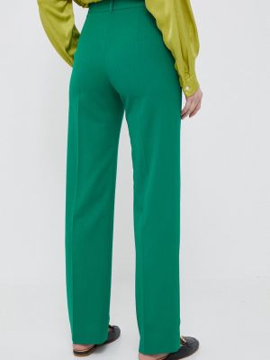 Jednobarevné kalhoty s vysokým pasem Joop! zelené