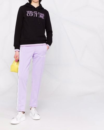 Kapučdžemperis ar izšuvumiem Versace Jeans Couture melns
