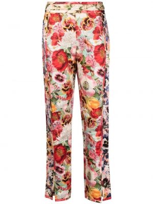 Pantaloni cu model floral cu imagine Zimmermann roz
