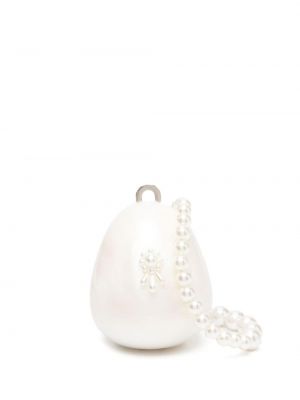 Torba na ramię z perełkami Simone Rocha biała