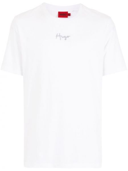 Camiseta con bordado Hugo blanco