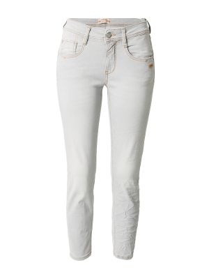 Šnurovacie džínsy s vysokým pásom na zips Gang - sivá
