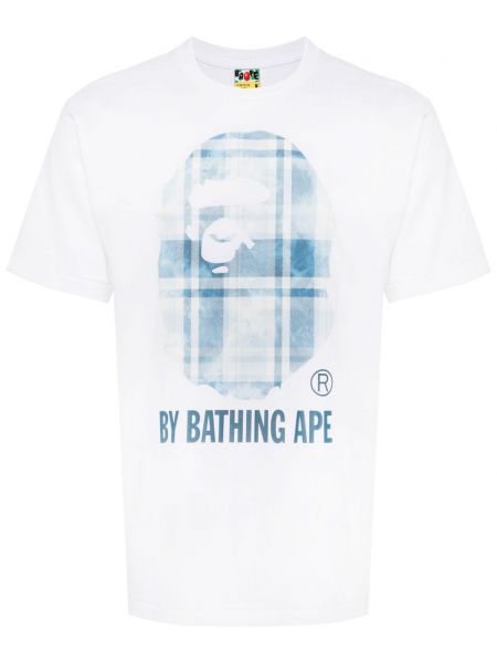 Kockované bavlnené tričko s potlačou A Bathing Ape®