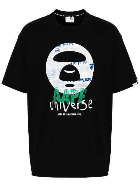 T-shirt aus baumwoll mit print Aape By *a Bathing Ape® schwarz