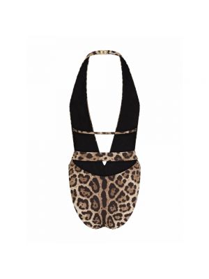 Bañador con estampado leopardo Dolce & Gabbana marrón