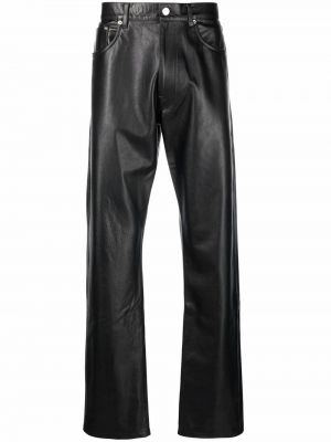 Δερμάτινο παντελόνι με ίσιο πόδι Vtmnts μαύρο