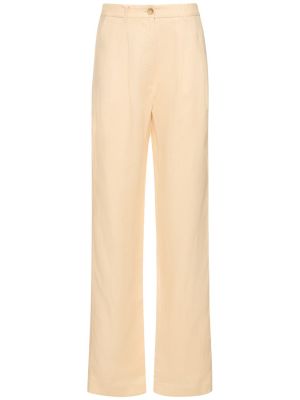 Pantaloni di lino Anine Bing giallo