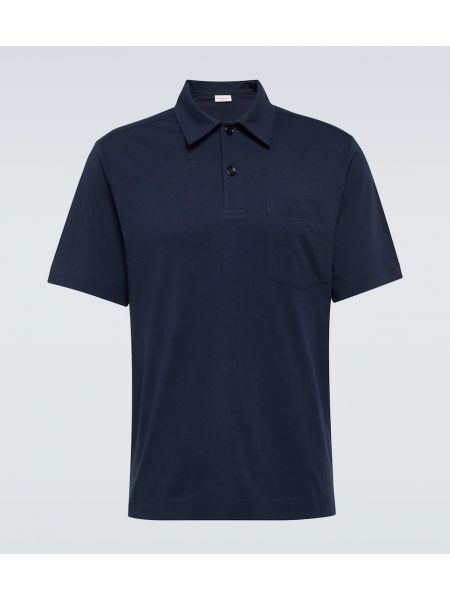 Poloshirt i bomuld i jersey Dries Van Noten blå