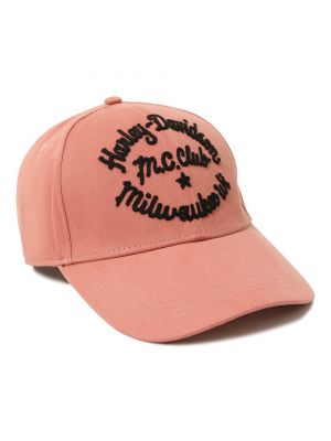 Розовая хлопковая кепка Harley Davidson