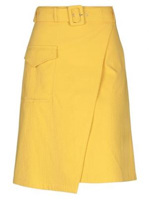 Falda midi de algodón Boutique Moschino amarillo