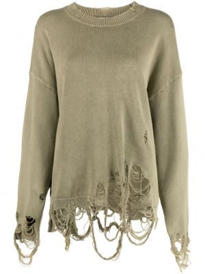 Distressed sweatshirt aus baumwoll R13 grün