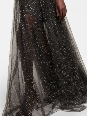 Sukienka długa tiulowa Rasario czarna