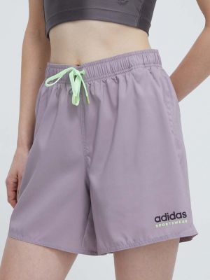 Однотонные шорты Adidas фиолетовые