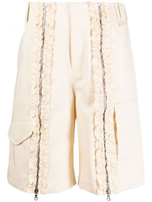 Bombažne bermuda kratke hlače z zadrgo Simone Rocha bela
