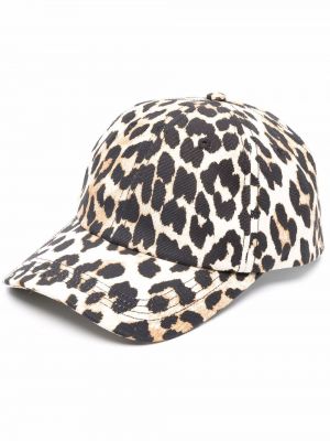 Leopard trykt cap Ganni brun