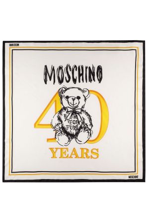 Hodvábny šál Moschino biela