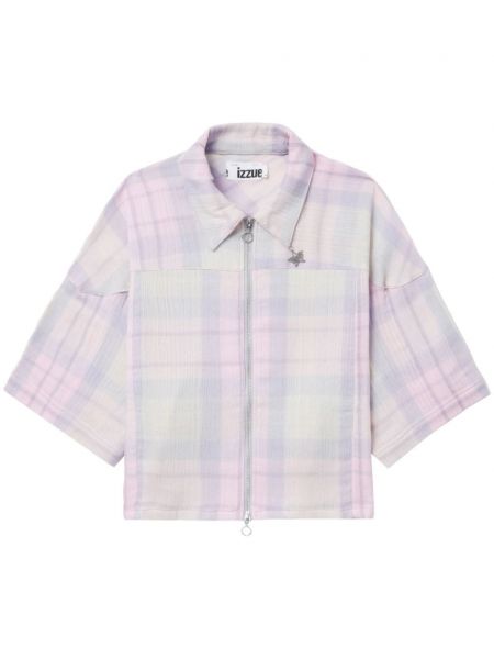 Καρό βαμβακερό πουκάμισο Izzue ροζ