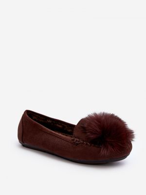Pantofi loafer cu blană Kesi maro