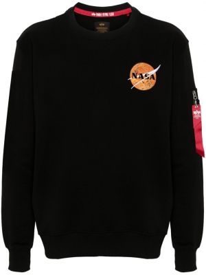 Sweatshirt mit stickerei aus baumwoll Alpha Industries schwarz