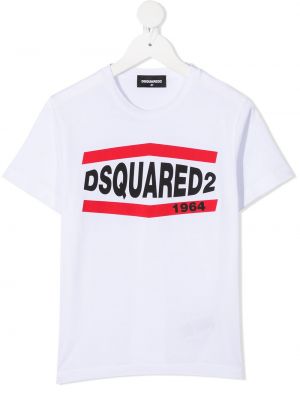 Trykt bomull t-skjorte for jenter Dsquared2 Kids hvit