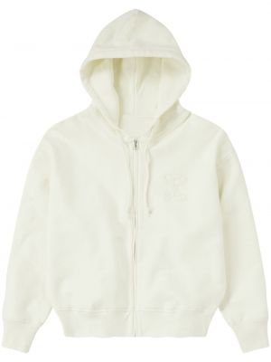 Pamučna hoodie s kapuljačom s patentnim zatvaračem Closed bijela