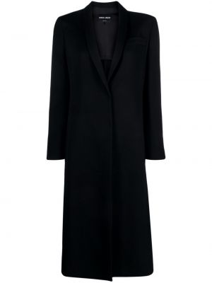 Vlněný kabát Giorgio Armani černý