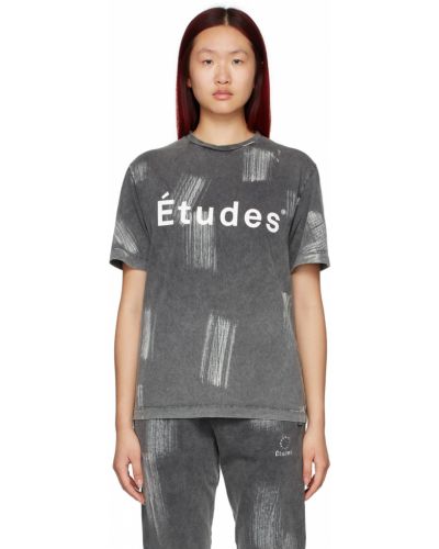 T-shirt bawełniana Etudes, сzarny