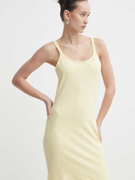 Żółta sukienka mini dopasowana Fila
