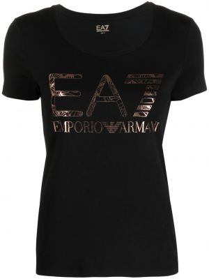 Μπλούζα με σχέδιο Ea7 Emporio Armani μαύρο