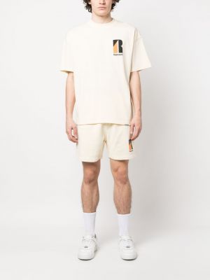 Shorts de sport en coton à imprimé Represent blanc
