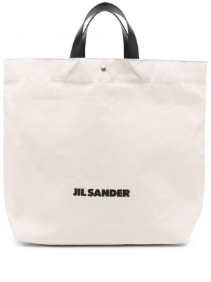 Pamučna shopper torbica s printom Jil Sander