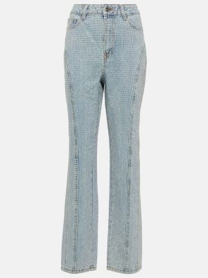 Straight leg jeans a vita alta Self-portrait blu