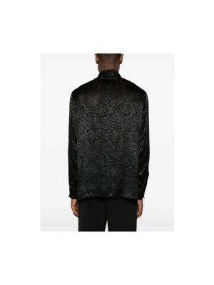 Camisa de flores de encaje Versace negro