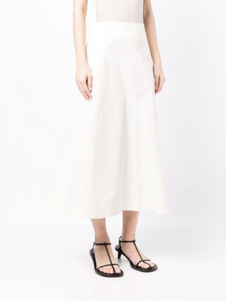Bavlněné sukně Jil Sander bílé