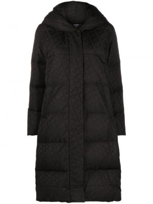 Pikowany płaszcz żakardowy Lauren Ralph Lauren czarny