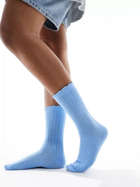 Носки с рюшами Vero Moda голубые