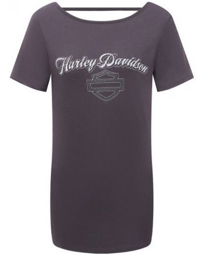 Хлопковая футболка Harley Davidson серая