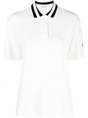 Памучна поло тениска Moncler бяло