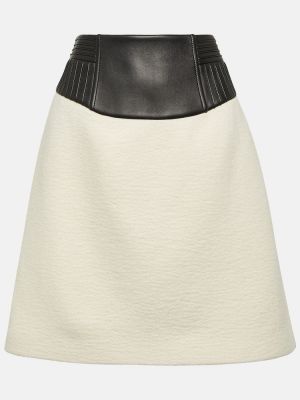 Mini falda de cachemir con estampado de cachemira Gabriela Hearst blanco