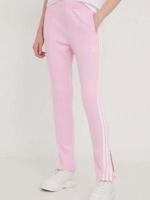 Sportovní kalhoty s aplikacemi Adidas Originals růžové