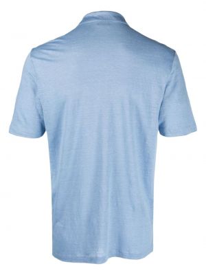 Lininis polo marškinėliai v formos iškirpte Barba mėlyna