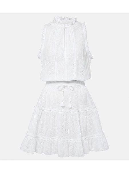 Mini vestido de algodón Poupette St Barth blanco